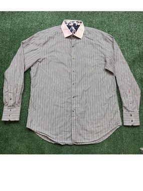 Robert Graham Button Up Shirt Men s Size L Multicolo Long Sleeve Collared Slim